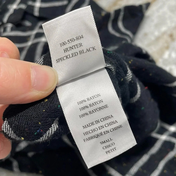 Rails Hunter Plaid Rainbow Speckled Black White Flannel Button Up Shirt Size S - Picture 7 of 14